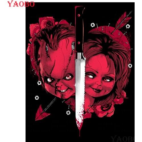 Full Square round drill Diamond Mosaic horror movie 5D DIY Diamond Painting Bride of Chucky Rhinestone Embroidery Cross Stitch