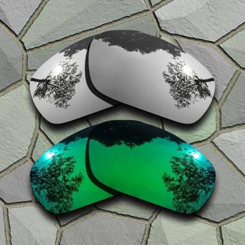 Chrome&Jade Green Sunglasses Polarized Replacement Lenses for Oakley Jawbone
