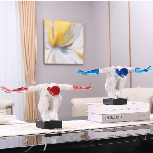 Simple Modern Character Shape Resin Sculpture Decoration Home Livingroom TV Cabinet Furnishing Crafts Hotel Office Figurines Art
