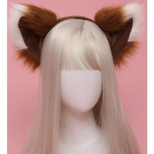 Fox Cat Ear Hair Band Halloween Lolita Girl Lace Hair Band Headdress Hairpin Cosplay Masquerade Party Ball Props Anime