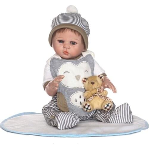 NPK silicone dolls reborn 20" boy reborn babies dolls for children brithday xmas gift can sit lie bathe bonecas reborn