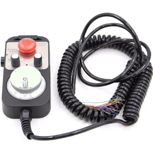 Universal Cnc 4 Axis Mpg Pendant Hand Wheel 100 Pulse 5V & Emergency Stop Cnc Router Handwheel 4Axis Type