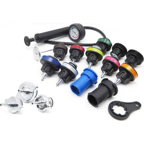 18pcs Universal Radiator Pressure Tester andWater Tank Leak Detector Car Cooling System Kit coolant pressure tester kit Car Diag
