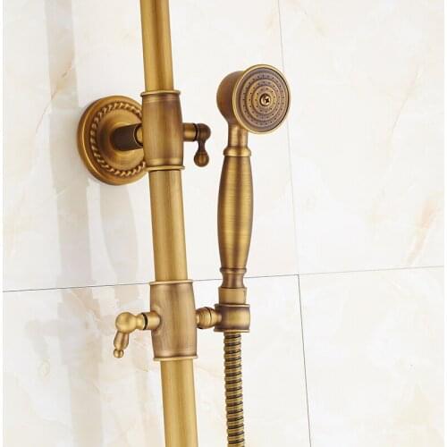 Vidric European style antique brass bathroom hand spray 1.5m hose antique shower large shower hardware accessories