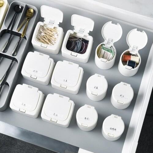Press Type Storage Box Cosmetic Organizer Cotton Swab Cotton Pad Plastic Box Mini Small Items Storage Classification Dustproof