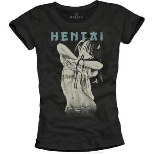 Manga Anime Top Women Hentai T Shirt Senpai Waifu Nerd Gift for Girls Black S M L