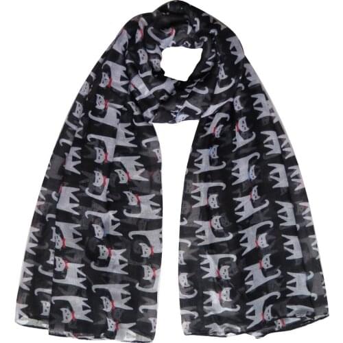 Cat Animal Print Womens Large Scarf Shawl Wrap