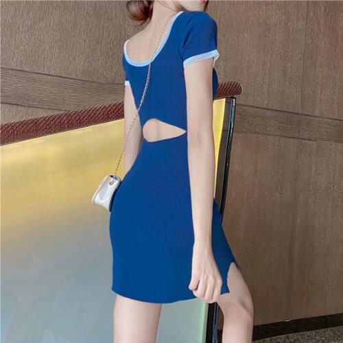 Double Layer O-Neck Three-Dimensional Wave Knitted Top 2021 Fashion Summer Ladies Elegant Spliced Color Sleeveless Mini Dress
