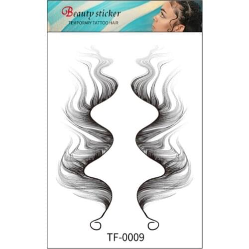 1 Sheet Hair Edges Tattoo Sticker Realistic Baby Hair Curly Hairline Temporary DIY Hairstyling Template Salon Waterproof Lasting