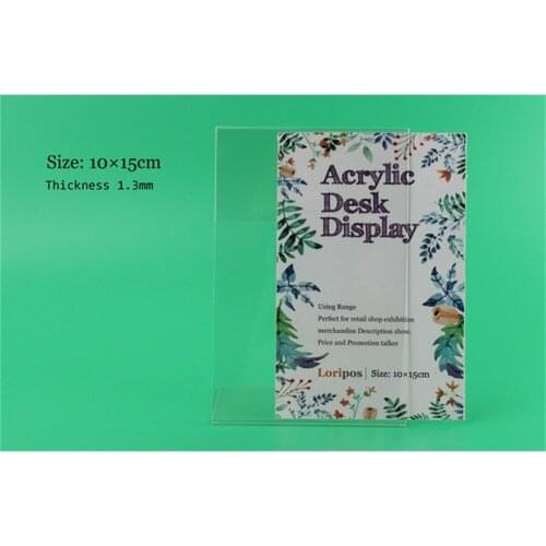 10*15cm 20 pcs Acrylic desk table tablet stands sign frame banner name card showing stand acrylic price list label menu rack