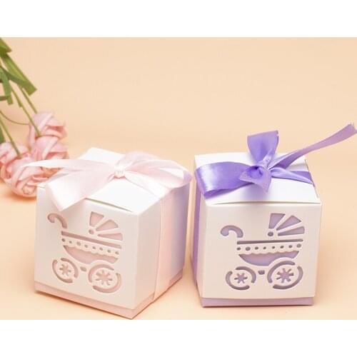 10pcs Baby Carriage Candy Box Baby Shower Favor Paper Gift Box Birthday Party Decoration Christmas gift box