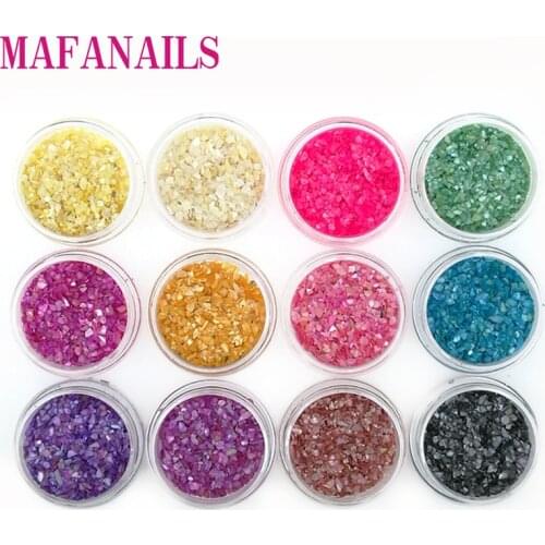 12Colors Acrylic Irregular Shape Tiny Shell Fragments Powder For Epoxy Resin Molds Resin Jewelry Made Nail Art Glitter CFB0934T5