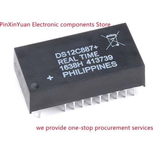 2PCS/LOT New original DS12C887+ DS12C887 EDIP-24 clock/calendar I2C interface real-time clock chip In stock