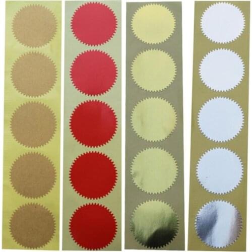 200pcs 4.5cm Silver Gold Stickers Sticky Notes Scrapbooking Gift Package Sealing Stickers for DIY Candy Pack Embosser Seal