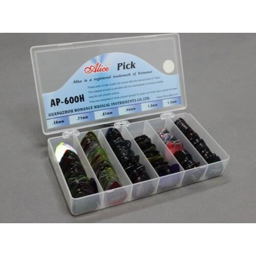 600H Box-packed Smooth Clear Acoustic Electric Guitar Bass Picks Standard Plectra 0.58/0.71/0.81/0.96/1.20/1.50 mm