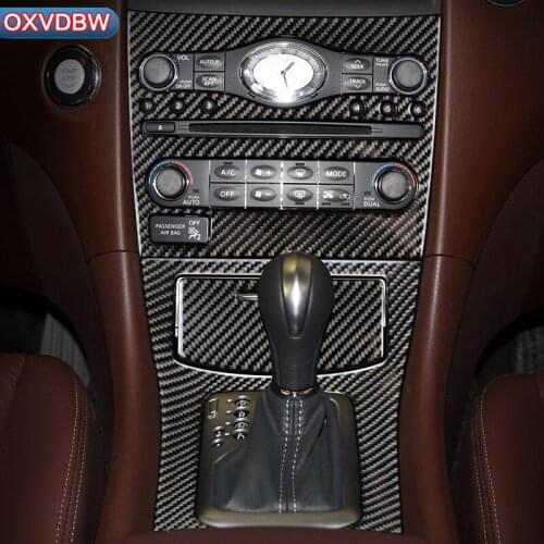 For infiniti qx50 EX25 EX35 Accessories Car Styling Sticker Carbon Fiber Interior Car Center Console Air CD Gear Panel decorate