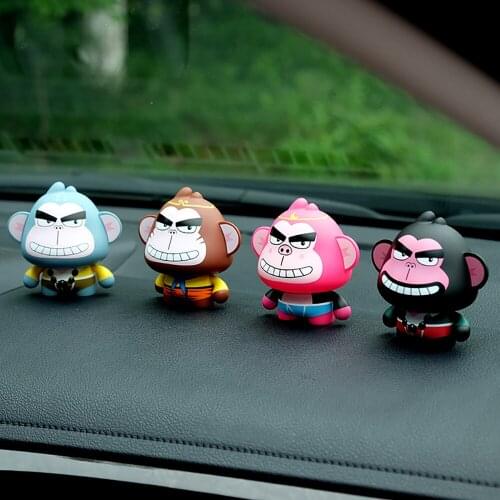 Car Ornament PVC Cute Journey To The West Figure Decor Auto Creative Tang Monk Monkey King Figurine Doll Decoration Gift Toys