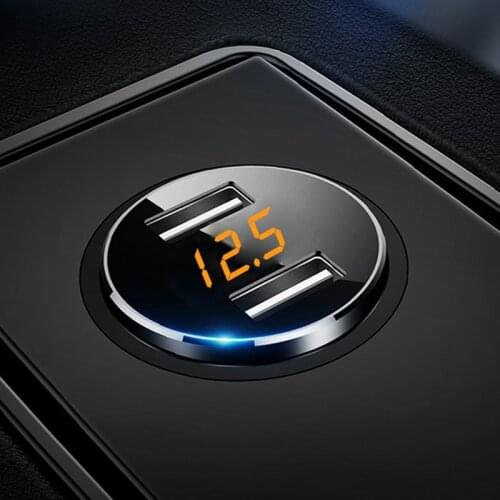 3.6A 2 Port Dual USB Car Charger Digital Led Display Fast Charger For Mobile Phone Charging For Iphone 7 7 Plus Xiaomi HUAWEI