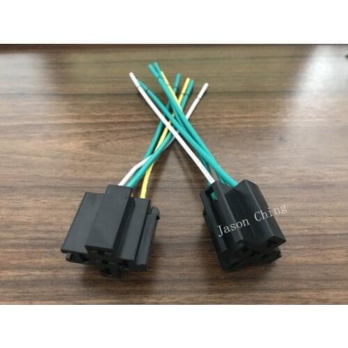 Car Truck 40A Black Relay Socket Harness Holder Connector 4-Pin/5-Pin 4 Wire/5 Wire Crossing Socket