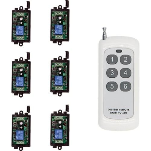 Wireless Access Control Remote Control Switch DC9V12V24V Single-Channel Split 1 Control 6 Groups Of Exit Buttons Car LED Switch