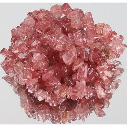 5-8mm Natural Irregular Gravel Beads Strawberry Quartz Stone Freeform Chips Beads For Jewelry Making DIY Bracelet Necklace 33