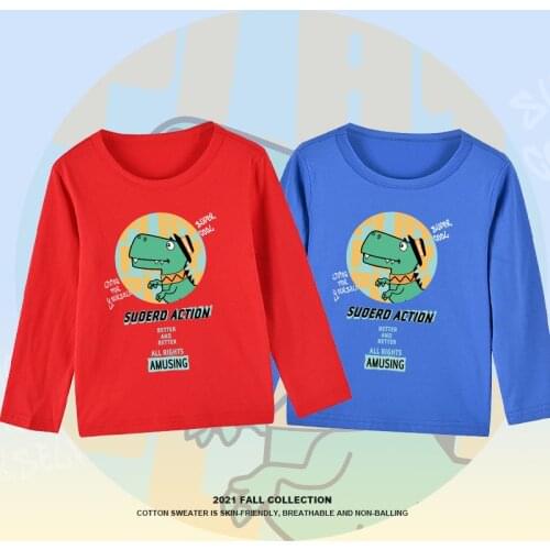 2021 Kids Clothing T-Shirt Boys Shirts Boy for Girl Baby Tshirt Cartoon Dinasour Tee Enfant T Shirt Funny Children Clothes 2-10y