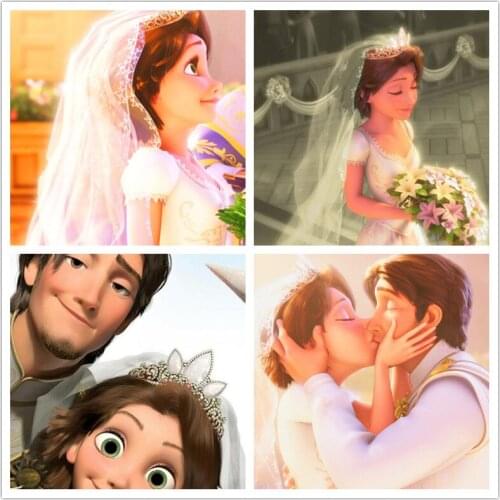 Disney 5D DIY Diamond Painting Tangled 2 Rapunzel Full Circle Diamond Embroidery Kit Exquisite Home Artifact Decoration Gift