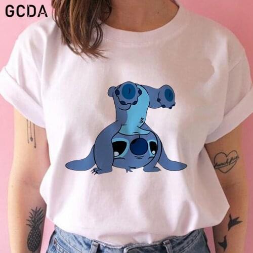 Disneys Lilo & Stitch Harajuku T Shirt Women Ulzzang Graphic Girls T-shirt Casual Hip Hop Harajuku Tshirt Fashion Tee Female