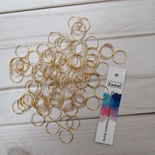 Camal 100pcs 12mm Ring Gold Color For DIY Jewelry Making Connector Crystal Octagon Beads Chandelier Lamp Parts