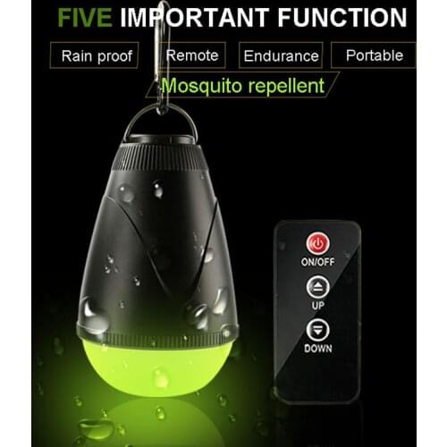 Remote Control Camping Lights IP65 USB Rechargeable Ultra Bright LED Lamp Mosquito Repellent Yellow Light Tent Light for Fishing