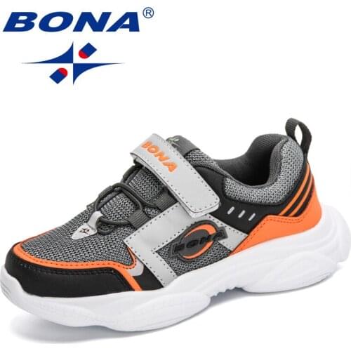 BONA 2020 New Arrival Sport Shoes Boys Running Shoes Children Casual Sneakers Kids Athletic Jogging Footwear Girls Trendy Comfy
