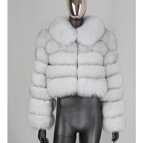 Luxury Winter Jacket Women 2020 Luxury Real Fur Coat Natural Fox Fur Outerwear Thick Warm Turn-down Collar Zipper Streetwear