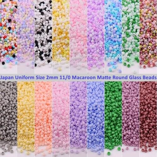 2mm Matte Solid Glass Seedbeads 11/0 Japan Uniform Frosted Glass Beads For DIY Hand Made Craft Garments Sewing Accessories 10g