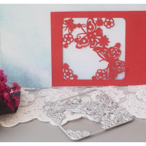 Metal Cutting Dies Cut Die Butterfly Flower Square Frame Scrapbooking Craft Paper Knife Mould Blade Punch Steencils