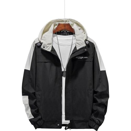 Plus size 6XL, 7XL, 8XL jacket men casual hooded Outerwear autumn street hip-hop jacket men bomber windbreaker mens clothing