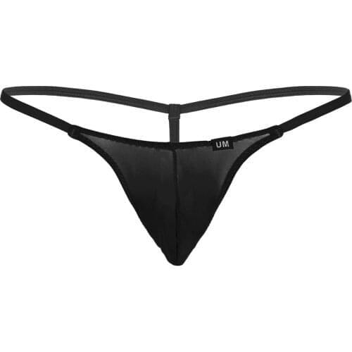 Mens Sexy Lingerie Briefs G-String Thong Mesh See Through Sheer Low Rise T-Back Bikini Male Sissy Exotic Underwear Nightwear