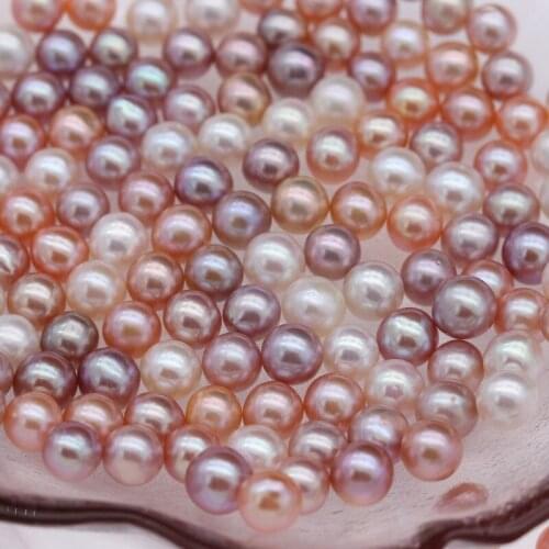 Non-porous Boutique Strong Light Natural Freshwater Pearl Freshwater AK Near Round Beads Loose Beads DIY Jewelry Accessories