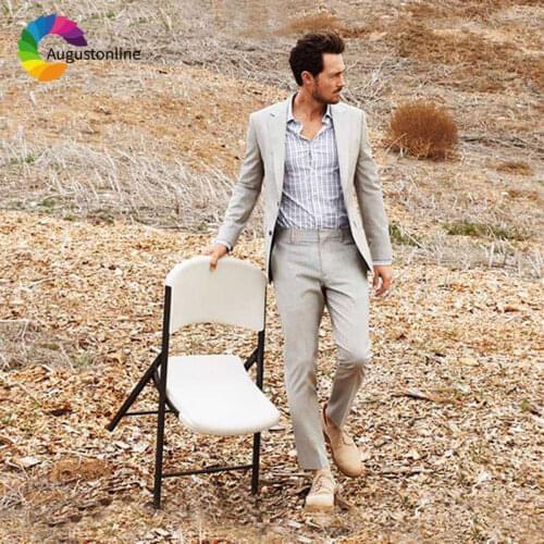 Latest Designs Khaki/Beige Men Suits for Wedding Suits Blazers 2 Piece Jacket Pants Slim Fit Groom Tuxedos Casual Groomsmen Suit