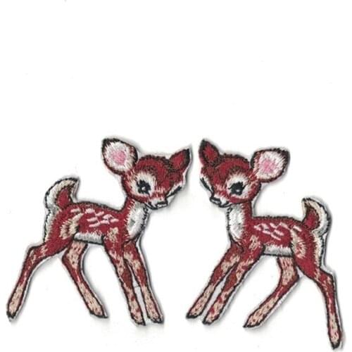 20pcs/lot Cute Animal Deer Embroidery Patches Backpack Clothing Decoration Accessories Diy Iron Heat Transfer Applique