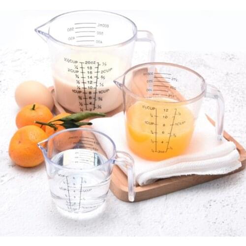 600ml EU Plastic Measuring Cup Clear Scale Show Transparent Mug Pour Spout Measuring Device Baking Kitchen Measuring Tools