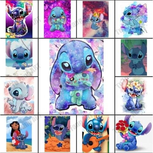 Disney Anime Poster Canvas Painting Stitch Cute Cartoon Prints Posters Wall Art Pictures for Kids Room Decor Home Decoration