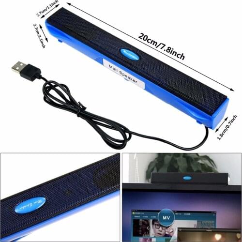 Wired Soundbar Speaker 3D Surround USB Speaker Subwoofer for Computer Desktop PC Notebook Laptop WireleD Speaker Music Soundbar