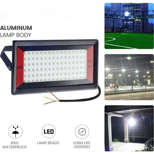 50W 100W Aluminum Shell Flood Light AC 220V Outdoor Waterproof Wall Lamp Street Lamp Projection Lamp Bright White Light