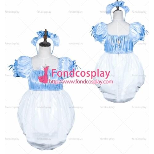 Sissy maid satin/pvc Romper lockable Uniform cosplay costume Tailor-made[G3800]