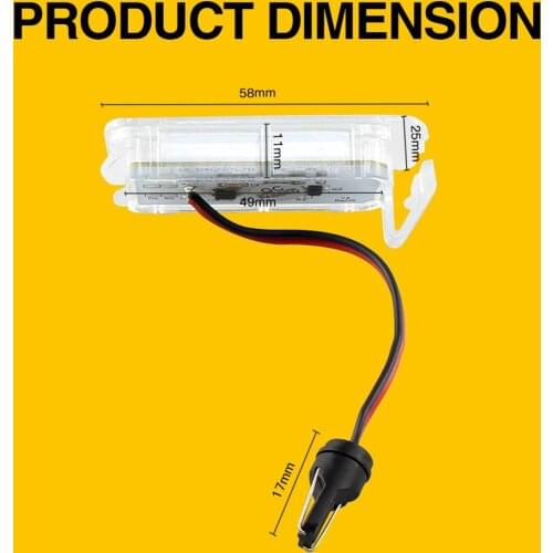 2pcs Canbus 12v LED Number License Plate Light Lamp Error Free For Ford Focus 5D For Ford Mondeo(08-) Ford Fiseta(09-) Car Light