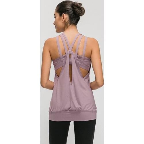 TWTOPSE 2 in1 BACK OPEN Naked-feel Fabric Training Fitness Vest Women Ultra Soft Padded Loose Fit Workout Yoga Tank Tops 2020