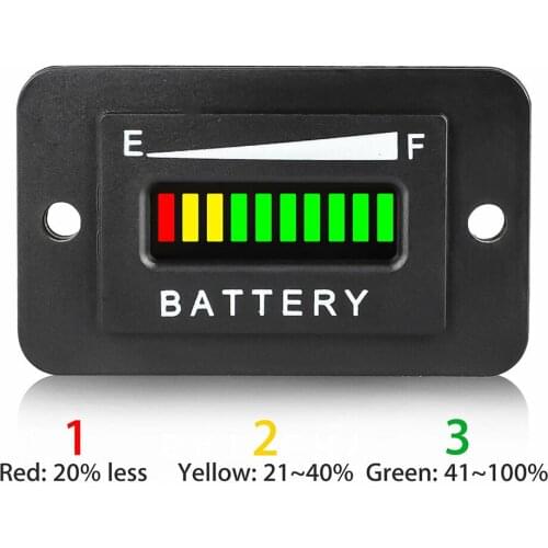 36V Battery indicator Universal 3 Color LED Display Battery Indicator Meter Gauge For EZGO Club Car Yamaha Golf Cart ATV