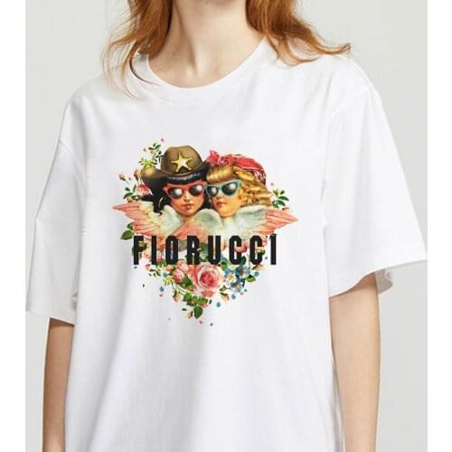 Angel Women T Shirt New 2020 Harajuku Vintage Tshirt Female Aesthetic Kawaii Tumblr Grunge T- shirt Femme Top Tee Fashion Short