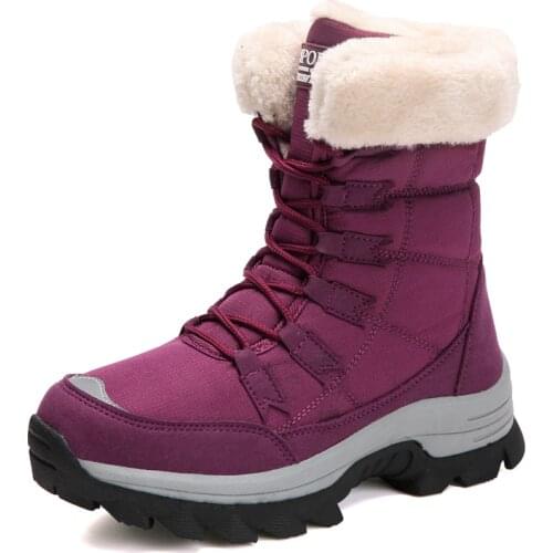 2021 New Ankle Boots for Women Winter Shoes Keep Warm Waterproof Snow Boots Ladies Lace-up Plus Size 42 Boots Chaussures Femme