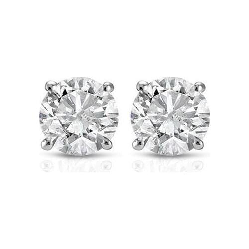 Womens Square Small Stud Earrings Premium White Crystal Stone Jewelry Womens Engagement Party Best Gift